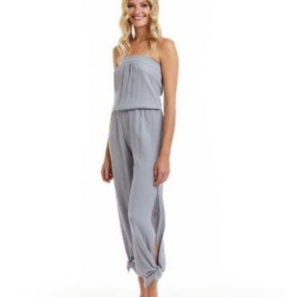 DREW army jumpsuit green strapless